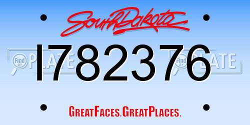 I782376 South Dakota License Plate