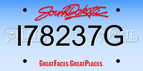 I78237G South Dakota License Plate