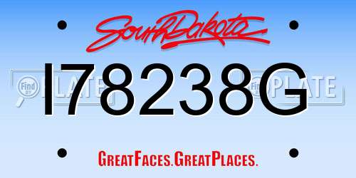 I78238G South Dakota License Plate