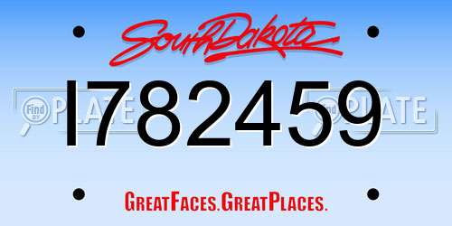 I782459 South Dakota License Plate