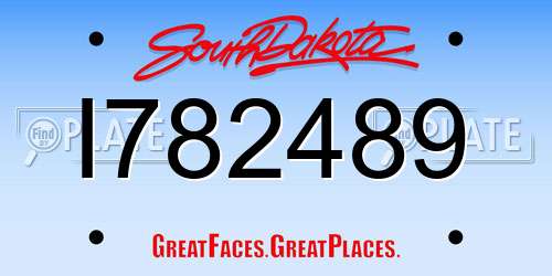 I782489 South Dakota License Plate