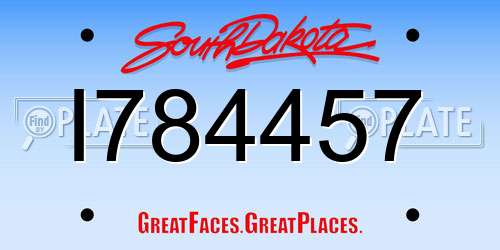 I784457 South Dakota License Plate