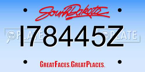 I78445Z South Dakota License Plate