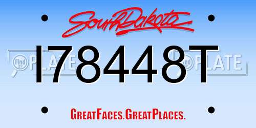 I78448T South Dakota License Plate