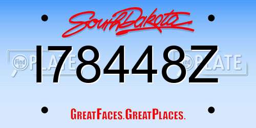 I78448Z South Dakota License Plate