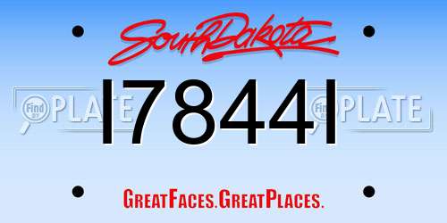 I7844I South Dakota License Plate