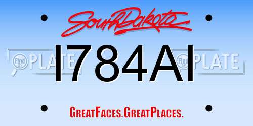 I784AI South Dakota License Plate