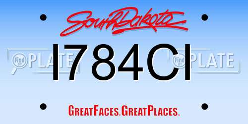 I784CI South Dakota License Plate