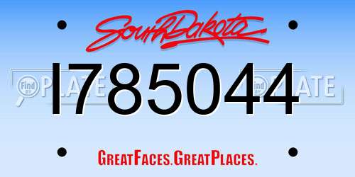 I785044 South Dakota License Plate