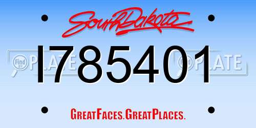 I785401 South Dakota License Plate