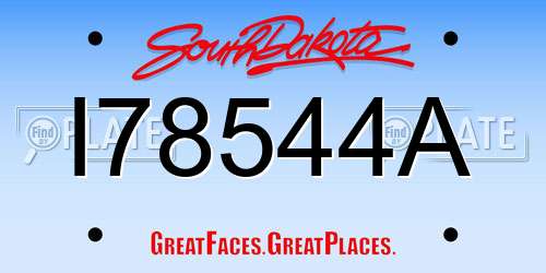 I78544A South Dakota License Plate
