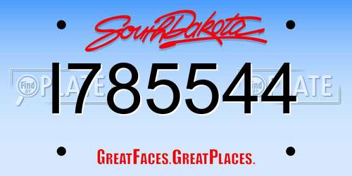 I785544 South Dakota License Plate