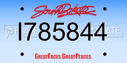 I785844 South Dakota License Plate