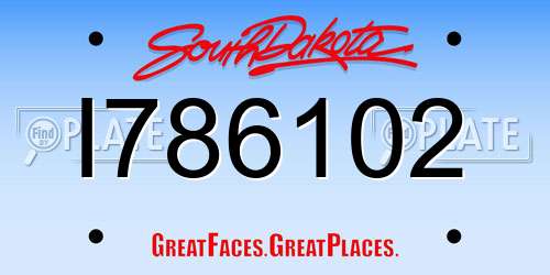 I786102 South Dakota License Plate