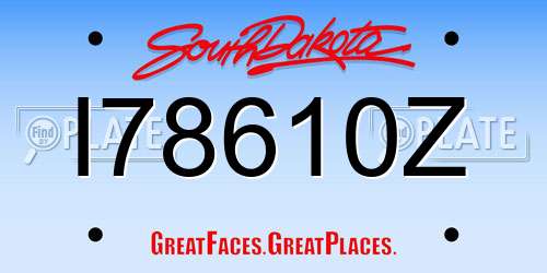 I78610Z South Dakota License Plate