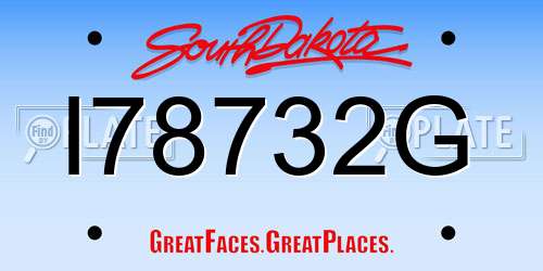 I78732G South Dakota License Plate