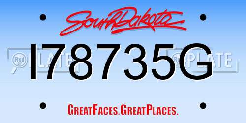 I78735G South Dakota License Plate