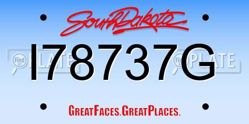 I78737G South Dakota License Plate