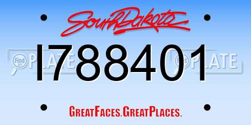 I788401 South Dakota License Plate