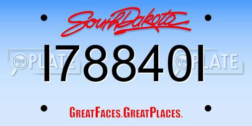I78840I South Dakota License Plate
