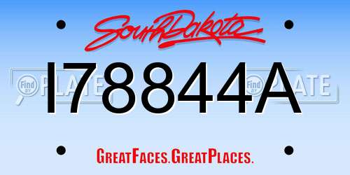 I78844A South Dakota License Plate