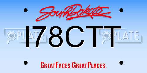 I78CTT South Dakota License Plate