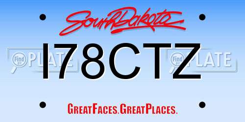 I78CTZ South Dakota License Plate