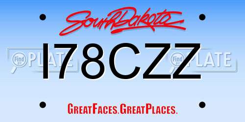 I78CZZ South Dakota License Plate