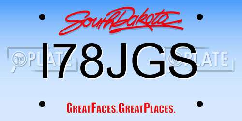 I78JGS South Dakota License Plate
