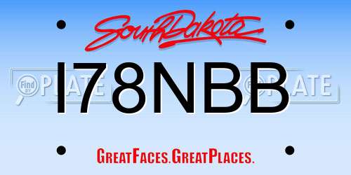 I78NBB South Dakota License Plate