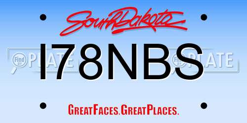 I78NBS South Dakota License Plate