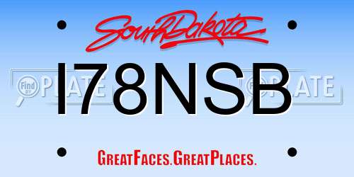 I78NSB South Dakota License Plate