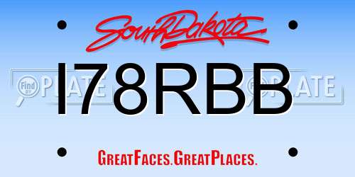 I78RBB South Dakota License Plate