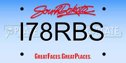 I78RBS South Dakota License Plate