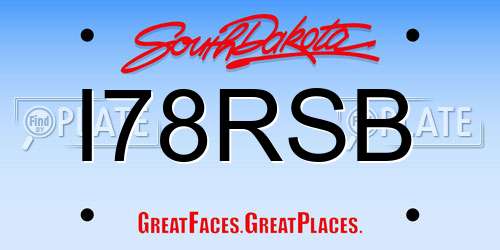 I78RSB South Dakota License Plate