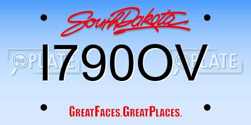I790OV South Dakota License Plate