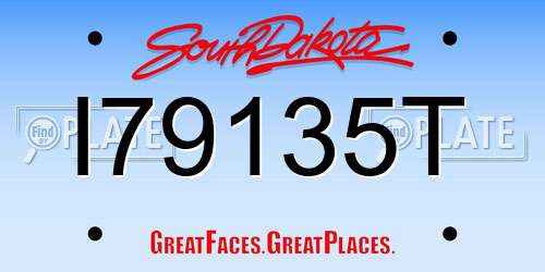 I79135T South Dakota License Plate