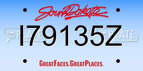 I79135Z South Dakota License Plate