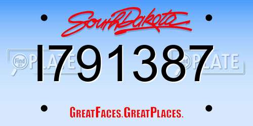 I791387 South Dakota License Plate