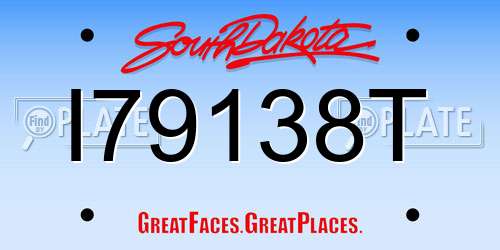 I79138T South Dakota License Plate