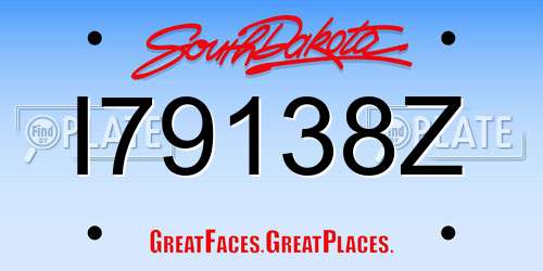 I79138Z South Dakota License Plate