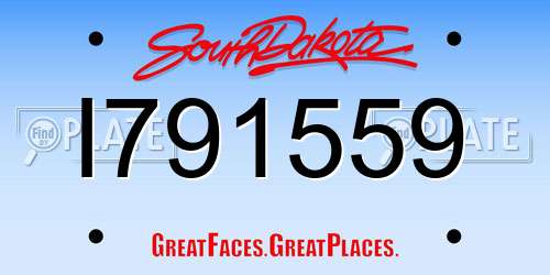 I791559 South Dakota License Plate