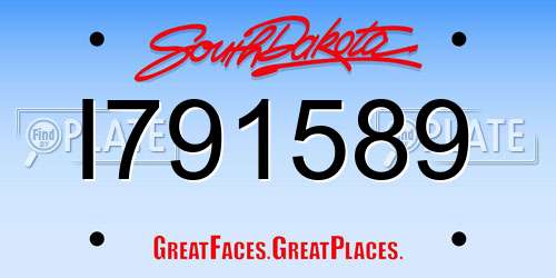 I791589 South Dakota License Plate