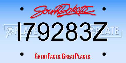 I79283Z South Dakota License Plate