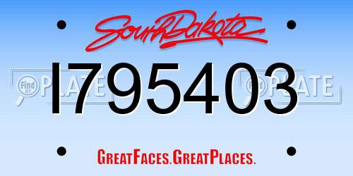 I795403 South Dakota License Plate