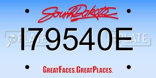I79540E South Dakota License Plate