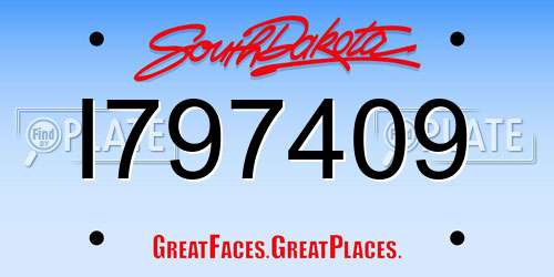 I797409 South Dakota License Plate