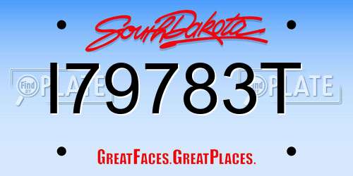 I79783T South Dakota License Plate
