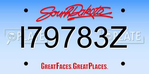 I79783Z South Dakota License Plate
