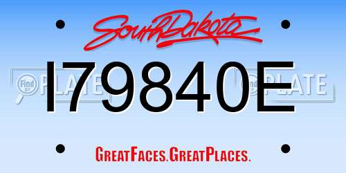 I79840E South Dakota License Plate